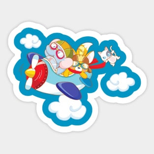 animals flying together Sticker